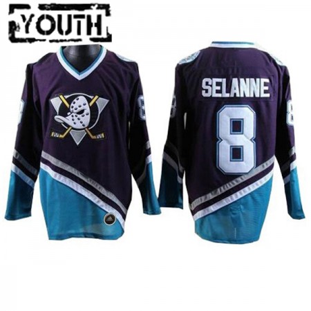 Børn NHL Anaheim Ducks Mighty Ducks Trøje Teemu Selanne 8 CCM Throwback Authentic